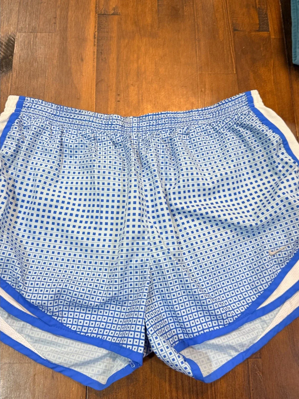 Nike Light Blue Patterned Women’s Athletic Shorts